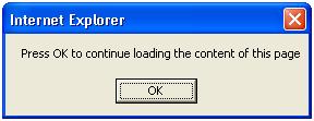 Press OK to continue loading the content of this page