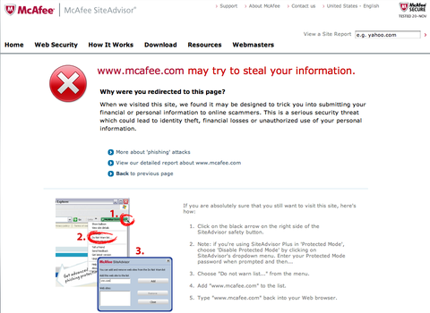 mcafee.com may try to steal your information