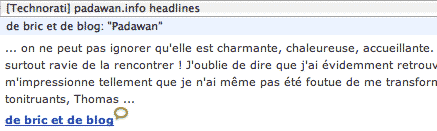 Evidence 3: Watchlist RSS, 1 result, not the same as the web search. Unreliable.