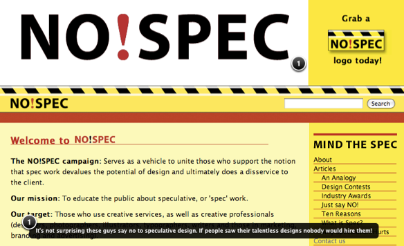 Screenshot of no-spec.com